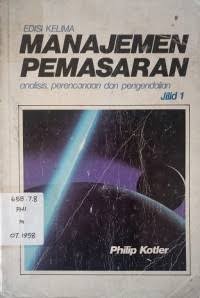 Image of Manajemen Pemasaran Analisis Perencanaan dan Pengendalian